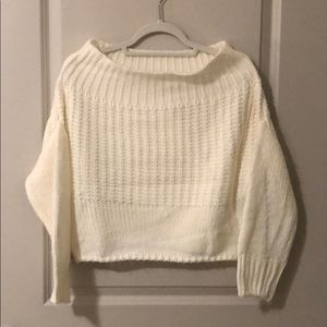 Winter white off the shoulder sweater